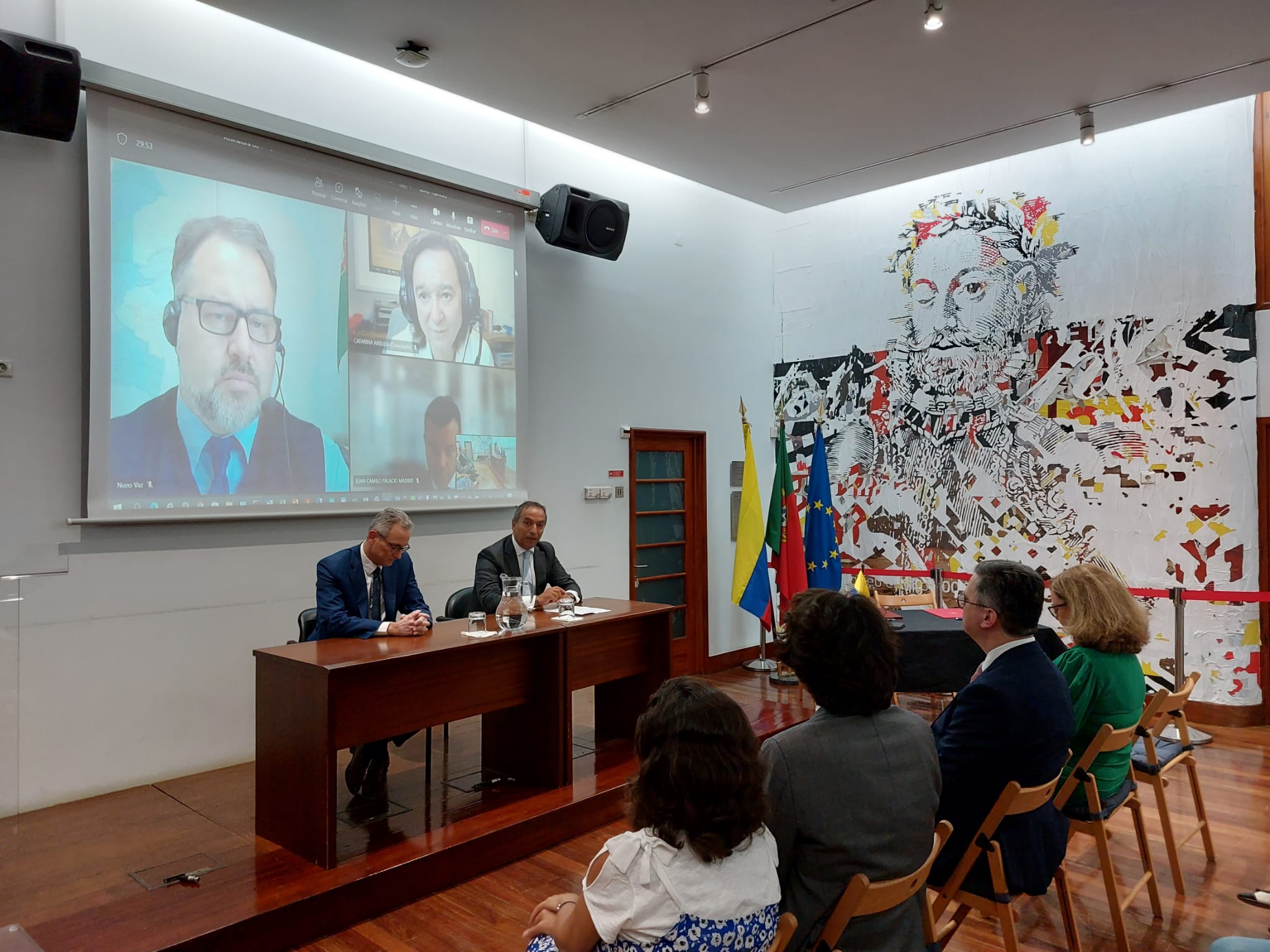 Ceremonia de la firma del Programa de Cooperación entre Colombia y Portugal. 